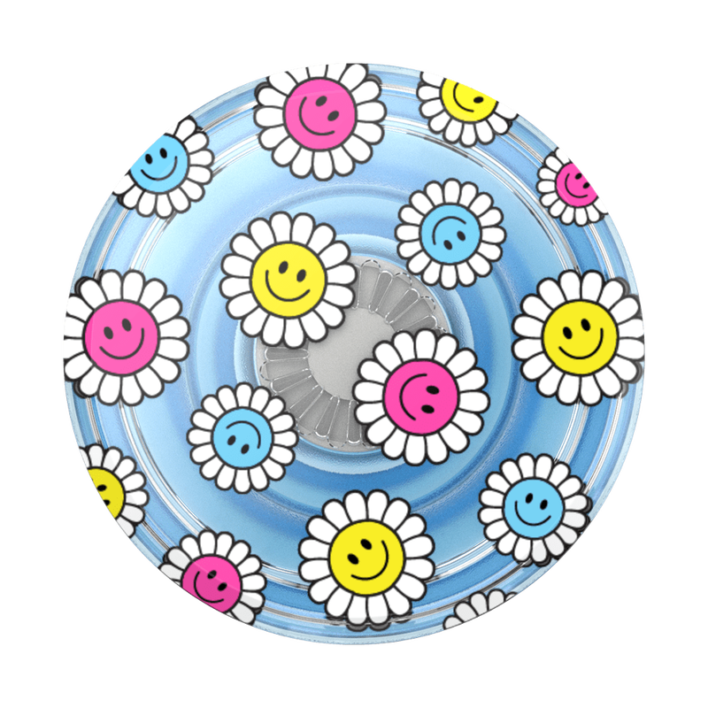 Translucent Blue Kawaii Daisies — Adhesive PopGrip image number 0
