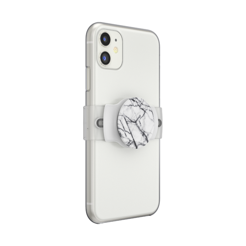 Dove White Marble with Rounded Edges — Slide Stretch PopGrip image number 9