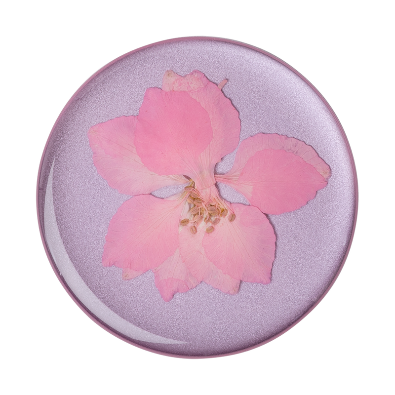 Pressed Flower Delphinium Pink — Adhesive PopGrip image number 0