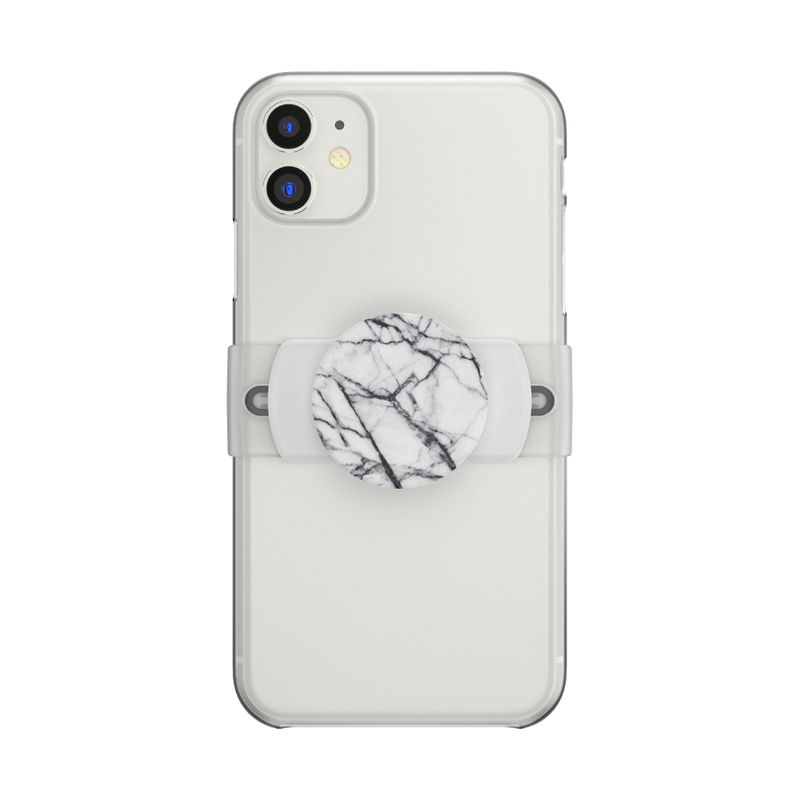 Dove White Marble with Rounded Edges — Slide Stretch PopGrip image number 1