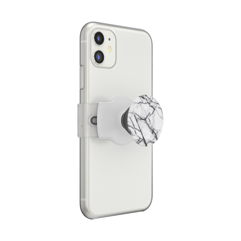 Dove White Marble with Rounded Edges — Slide Stretch PopGrip image number 4