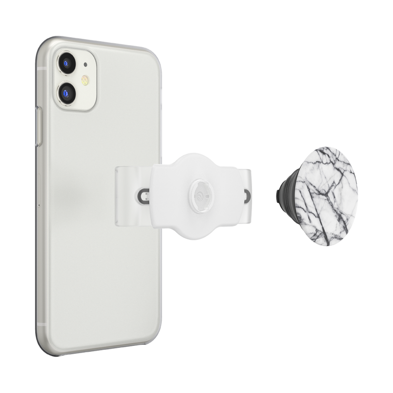 Dove White Marble with Rounded Edges — Slide Stretch PopGrip image number 2