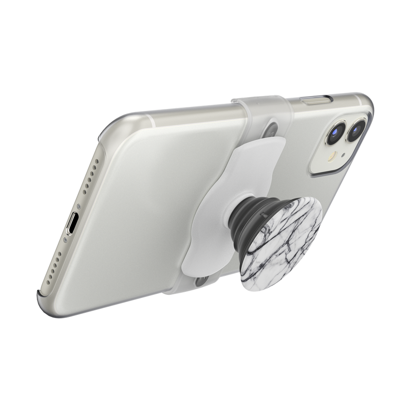 Dove White Marble with Rounded Edges — Slide Stretch PopGrip image number 11